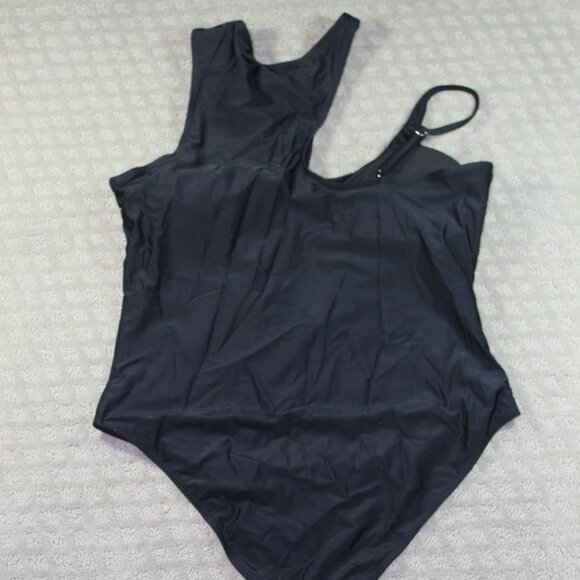 NWT Hilinker Size XL Swimsuit High Waisted Monikin One Piece Black Swimsuit - Picture 4 of 6